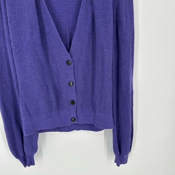Cabi 5834 Womens Purple Sunday Cardigan Balloon Sleeve Button Down V Neck Medium - Picture 7 of 13